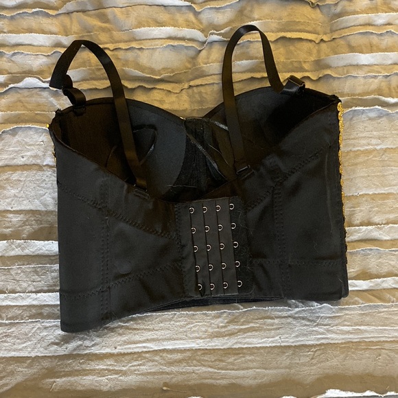 Strap or strapless gold sequined and beaded corset size small - Picture 9 of 10